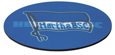 Hertha BSC Untersetzer 3D | 5 Untersetzer mit faszinierendem Effekt | Motiv wechselt je nach Blickrichtung vom Vereinslogo zum Hertha BSC Schriftzug | Mit Antirutsch-Rückseite [blau/weiß mit Logo]