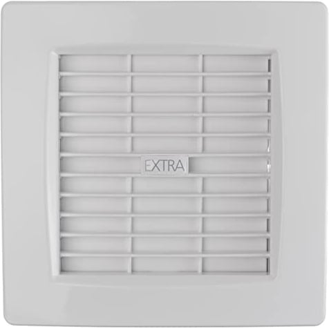 Steinberg14 Ø 120mm Badlüfter mit Automatischen Jalousie/Lamellen und Nachlauf-Timer - Weiß Ventilator für Bad WC Küche