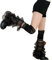 YJZQ Beinstulpen Legwarmers Damen Strick Beinwärmer Gothic Punk Lange Socken Kniestrümpfe Warme Stulpen Damen Beinlinge für Herbst und Winter