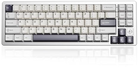 YUNZII AL71 68% mechanische Tastatur, Vollaluminium CNC, Hot Swap Dichtung, 2.4GHz Wireless BT5.0/USB-C Wired Gaming Keyboard, NKRO Programmierbare RGB Backlight (White, Crystal White Switch)