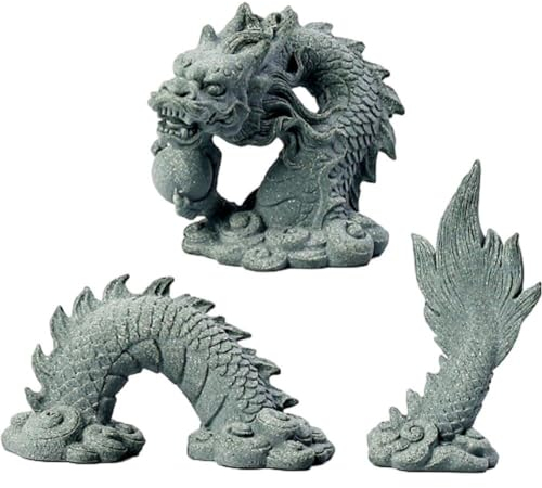 Chinesische Drache Statue Fischtank Aquarium Dekorationen 3D Mini Aquarium Dekorationen Dekor Ornamente Accessoires Für Gutes Glück