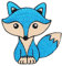 Fuchs Blau Aufnäher zum aufbügeln oder aufnähen Bügelbild Bügelpatch Kinder Aufbügler für Kleidung Bügelflicken Tier Patch Applikation Flicken Größe 7,5 x 7,7 cm