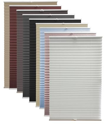 Sunlusso Klemmfix Plissee ohne Bohren Blickdicht (Weiß Crash, 45 x 120 cm) - lichtdurchlässig, ohne Verdunkelung - Fensterrollos, Klemmrollos, Rollos für Fenster ohne Bohren