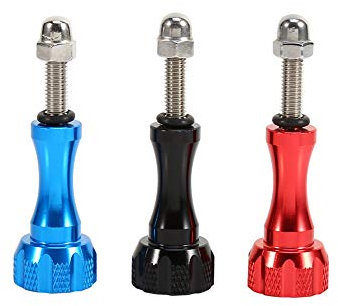 Juego de 3 Tornillos de Tuerca y Perilla de Pulgar de Aluminio Inoxidable para GoPro HD Hero 4 3 3+ 2, Aprieta y Afloja Fácilmente, Accesorio Duradero y Liviano, Fácil Montaje