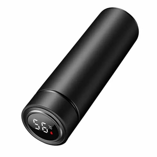 OTBEHUWJ Tazza Display Temperatura della Temperatura della Bottiglia Thermos in Acciaio Inossidabile da 500 Ml.-500 Ml-Nero
