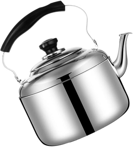 Ciieeo Tetera con Tetera de Acero Inoxidable Tetera de Gran Capacidad Tetera con Estufa de Gas Tetera de 5L