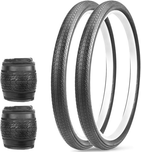 MEGHNA 1/ 2er Pack-MTB Reifen 20/24/26x1.75 Zoll Fahrrad Reifen Fahrrad Mantel für Mountainbike,E Bike, Kindfahrrad/Falträder/Hybrid Fahrrad, Falt Reifen Slick Reifen (2er-Pack 24x1.75Zoll)