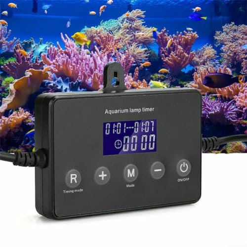 ReachMall Aquarium Light Controller, LED Light Timer Fish Tank Modulator, Intelligent Timing Dimming System für Aquarium, Schwarz, Kunststoff