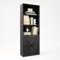 oneinmil Bücherregal, Bücherschrank mit 2 Türen, Bücherregal Schwarz aus Holz, Bücherregal Hoch mit 5 Ebenen, Küchenschrank, Standregal, für Wohnzimmer, Schlafzimmer, Büro, Arbeitszimmer