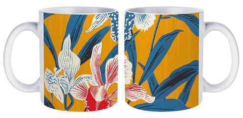 LDTVSFZQ Tasse en céramique jaune moutarde avec poignées, passe au micro-ondes pour décorer une grande tasse à café en céramique brillante pour le bureau et la maison