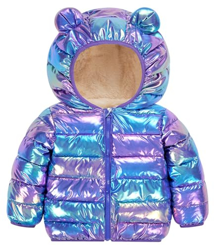 Kids4ever Veste bébé Petite Fille Polaire Manteau à Capuche Chaude Blouson Hiver Combinaison de Neige 18-24 Mois