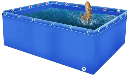 Großes PVC-Canvas-Fischteich-Pool, multifunktionales Aquarium mit Ablassventil für Wasserspeicherung und Gartenbewässerung, 400 x 200 x 100 cm, ideal für den Außenbereich und Wasserlebewesen