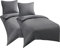 WAVVE Bettwäsche 135x200 4teilig Anthrazit - Bettbezüge 135 x 200 2er Set mit Kissenbezüge 80x80 cm, Bettwäsche-Sets 135x200cm aus Mikrofaser mit Reißverschluss Weich, Grau