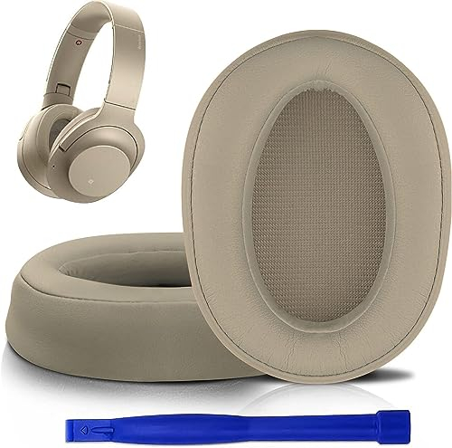 SOULWIT Earpads Cushions for Sony WH-H900N (h.Ear on 2 Wireless) & MDR 100ABN (h.Ear on Wireless) Noise Canceling Over-Ear Headphones, Ear Pads Replacement - Gold