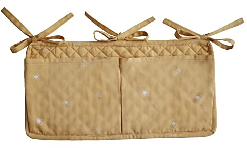 mushie Aufbewahrungtasche Baby- & Kinderbett Organizer | Kinderzimmer Dekor, Bettaufhänger, Kinderbett Tasche | Gitterstäben, Geländern oder Regalen Befestigen (Sun)