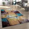 Paco Home Teppich Wohnzimmer Kurzflor Vintage Modern Geometrisches Muster Abstrakt Orange Türkis Rot