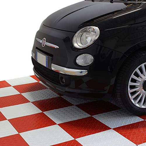 SOGI PAV-01-RO Kit piastrelle in PP per pavimento officina, garage - 1 mq - 10 mq - 50 mq - 100 mq (10 mq = 90 piastrelle)