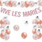 VIVE Les MARIÉS Or Rose Just Married Decoration, Mr & Mrs Mariage Bannière Ballon, Déco Fiançailles