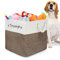 Cuperay Hundespielzeug Box mit Personalisierte Namen, Faltbare Spielzeugkiste mit Griffe, Quadratischen Korb Aufbewahrung für Die Organisation Von Lebensmitteln Kleidung und Hundezubehör(Weiß Braun)