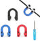 SHARROW 3 Stück Bogenschießen D Loop Metall Ring Aluminium U Nock Bogensehnen Release Schnalle Hilfe Compoundbogen Jagd Zubehör (Mischfarbe)