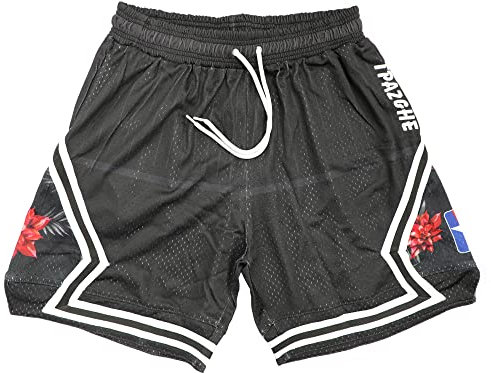 TPAZGHE Basketball-Shorts für Herren, Netzstoff, Fitnessstudio, Sport, Workout, Training, Kordelzug, Retro-Laufshorts mit Taschen, A016, Klein