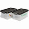 Novaliv Aufbewahrungsbox mit Deckel 5L Anthrazit Nestbar stapelbare Plastikbox mit Clipverschluss Eurobox Kunststoff BPA-frei 30 x 19 x 14 cm