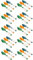 Tradineur - 10 paquetes de 3 cucharas, 3 tenedores y 3 cuchillos - Material reutilizable y reciclable - longitud de 18 cm