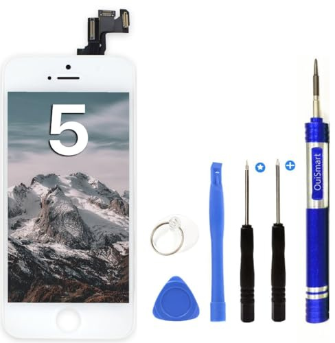 OuiSmart® ECRAN LCD pour IPHONE 5 Blanc Retina VITRE Tactile sur Chassis + Outils
