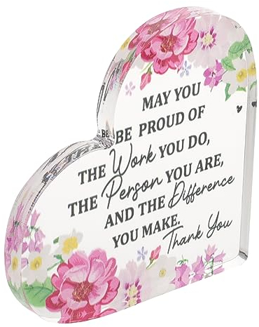 Amosfun Frauen Geschenk Vielen Dank, Geschenk-dekor Erinnerungsplakette Für Den Ruhestand Lehrer-geschenk-dekor Danke, Klare Plakette Geschenke Acryl Danke Dir Büro Schreibtisch