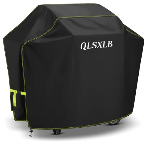QLSXLB Funda Barbacoa Exterior Impermeable, 420D Oxford Cubierta BBQ de Parrilla 183x66x130cm, Fundas Protectora para Barbacoa Anti-Viento/Anti-Polvo/Anti-Humedad/Anti UV, Resistente al Desgarro Negro
