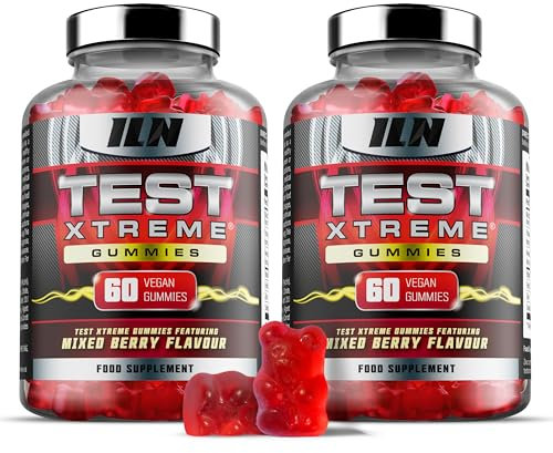 Test Xtreme Gummies for Men (120 Gummies - 2 Month Course) - High Strength Booster for Men - Mixed Berry Flavour - Features Maca, Ginseng, Zinc and Selenium - Sugar Free & Vegan Suitable