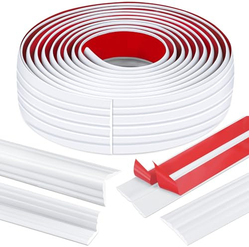 Starvortex 3M Corniere PVC, Baguette d'angle Flexibles Autocollants, Plinthe Souple Autoadhésive à Découper, Cornière Souple pour Les Murs Sols Protection des Bords, Protection Angle Mur (4cm×3m)