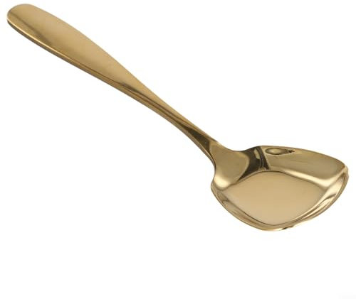 Square Head Stainless Steel Spoons for Eating Rice and Soup, for Home and Restaurant (gold)
