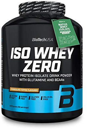 BioTechUSA Iso Whey Zero | Premium Whey Protein Isolate | Grass-Fed | Enzyme-Free | Sugar- and Gluten-free, 2.27 kg, Chocolat-Toffee