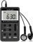 YZCX Radio Pequeña Portatil, Mini Radio de Bolsillo Pocket Am/FM 2 Bandas de Radio Estéreo DSP Digital Tuning Receptor con Pantalla LCD USB Recargable y Auricular para Caminar (Negro)