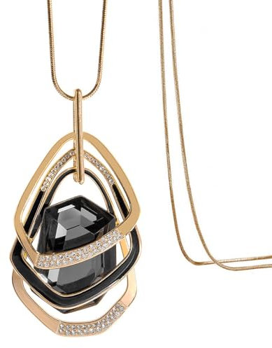 Mecool triple couche collier pendentif longue déclaration pendentif collier chandail long chaîne pendentif