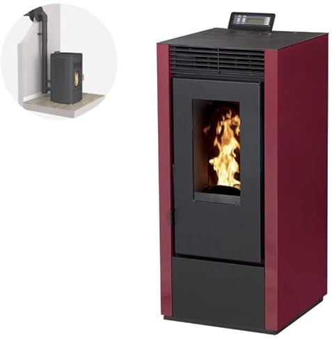 INTERSTOVES - Pack INTERSTOVES Poêle à granules MARINA 14 Etanche Canalisable + Kit Conduit Ventouse (sortie façade) - Bordeaux