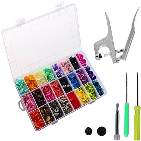 Trimming Shop KAM Prensa a Presión Alicates T3 Plástico Broches Kit Principiante No-Sew Mano Herramienta Botones Cierres para Lana Ropa Niños Ropa Telas Pañales Baberos 150pcs (15