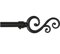 emmevi Gardinenstange, ausziehbar, 120-210 oder 160-300, Eisen, Antikoptik, Shabby-Chic, MODELL Gardinenstange, SPIRALI 120-210, Schwarz