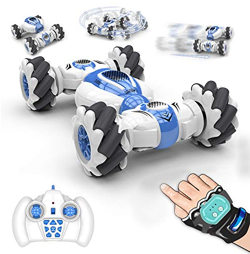 Goolsky S-012 Gesture Sensor Fernbedienung RC Stunt Auto, Uhr verformbares elektrisches Spielzeug Autos All Terrain Geschwindigkeit 2,4 GHz 4WD 360° Blau