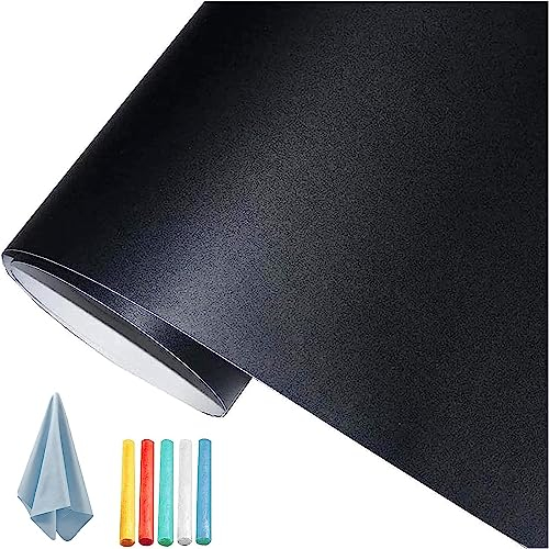 Lifetree Selbstklebend Tafelfolie Kreidetafel Schwarz: Abwischbar Multifunktional Folie Mit 5 Kreide Kinder Wand Tafel Kinderzimmer und Büro 90x200cm