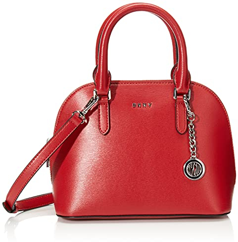 DKNY Damen Bryant Dome Satchel Ranzen, Hellrot/Goldton