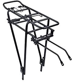 PowerSmart® Portapacchi per mountain bike 700C, in alluminio, nero, portata 25 kg, montaggio sedile posteriore