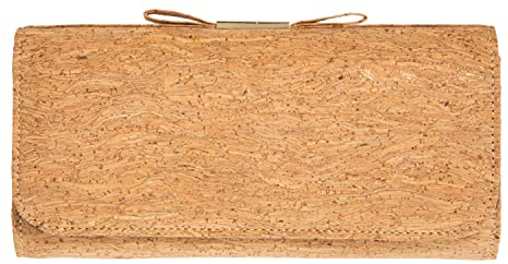 JNB Flache Clutch mit Korkumschlag, Gold2
