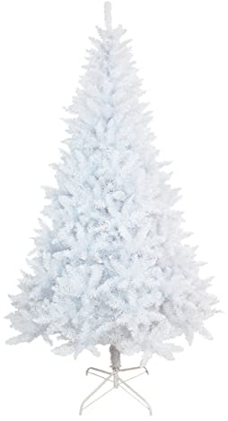 SOLAGUA Árbol de Navidad Artificial Extra Relleno, Arboles con Hojas de Espumillón 150cm a 300cm de Primera Calidad, Súper Natural C/Soporte Metálico.(Blanco, 180cm 617Tips)