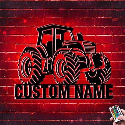Personalisiertes Neon-Schild mit Traktor-Motiv, individuelles Metall-Traktor-Nachtlicht, 16 Farben mit Fernbedienung, Schlafzimmer-Dekoration, Geburtstag, Weihnachten, Spielzeug, Geschenk für Kinder,