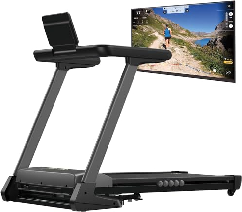 Skandika Laufband Nordik K18-S | Steigung bis 18%, klappbar, 1-18 km/h, LED-Anzeige, App-kompatibel, 130 x 49 cm Lauffläche, bis 130 kg | Fitnessgerät, Ausdauertraining für Zuhause