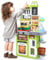 CUTE STONE Küchenspielset für Kinder, Spielküche mit Geräuschen und Lichtern, Kochherd, Dampf, Spielspüle und Spiellebensmittel, Spielzeugküchenset für Kleinkinder, Kitchen & Food Toys for Kids,Grün