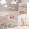 Kinderbett 80x160 cm mit Matratze und Schublade, Lattenrost & Rausfallschutz Bett für Kinder Bett Bed Kinderbett Jugendbett Einzelbett Komplettbett in weiß mit Pferd Motiv | von 3. bis 10. Lebensjahr