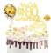 DazzJoy 19 Stück Torten Deko für 80. Geburtstag - Frau & Mann, Glitzer 80. Geburtstag Kuchendeko, Cake Topper mit 'Alles Gute' und Goldfarbenem Tortendeko